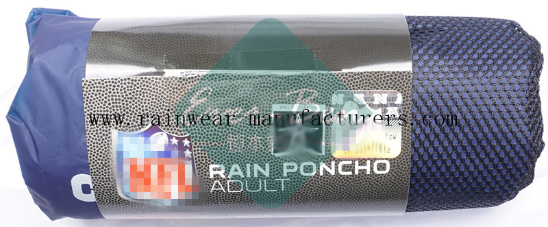 NFDC Promotional blue water poncho raincape mesh pouch